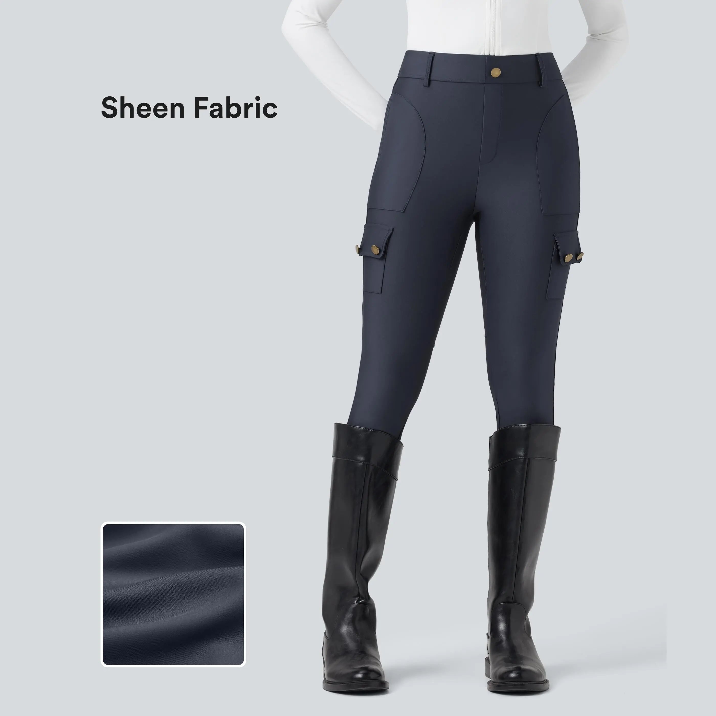 Halara High-Waisted Sheen 7/8 Leggings with Pockets